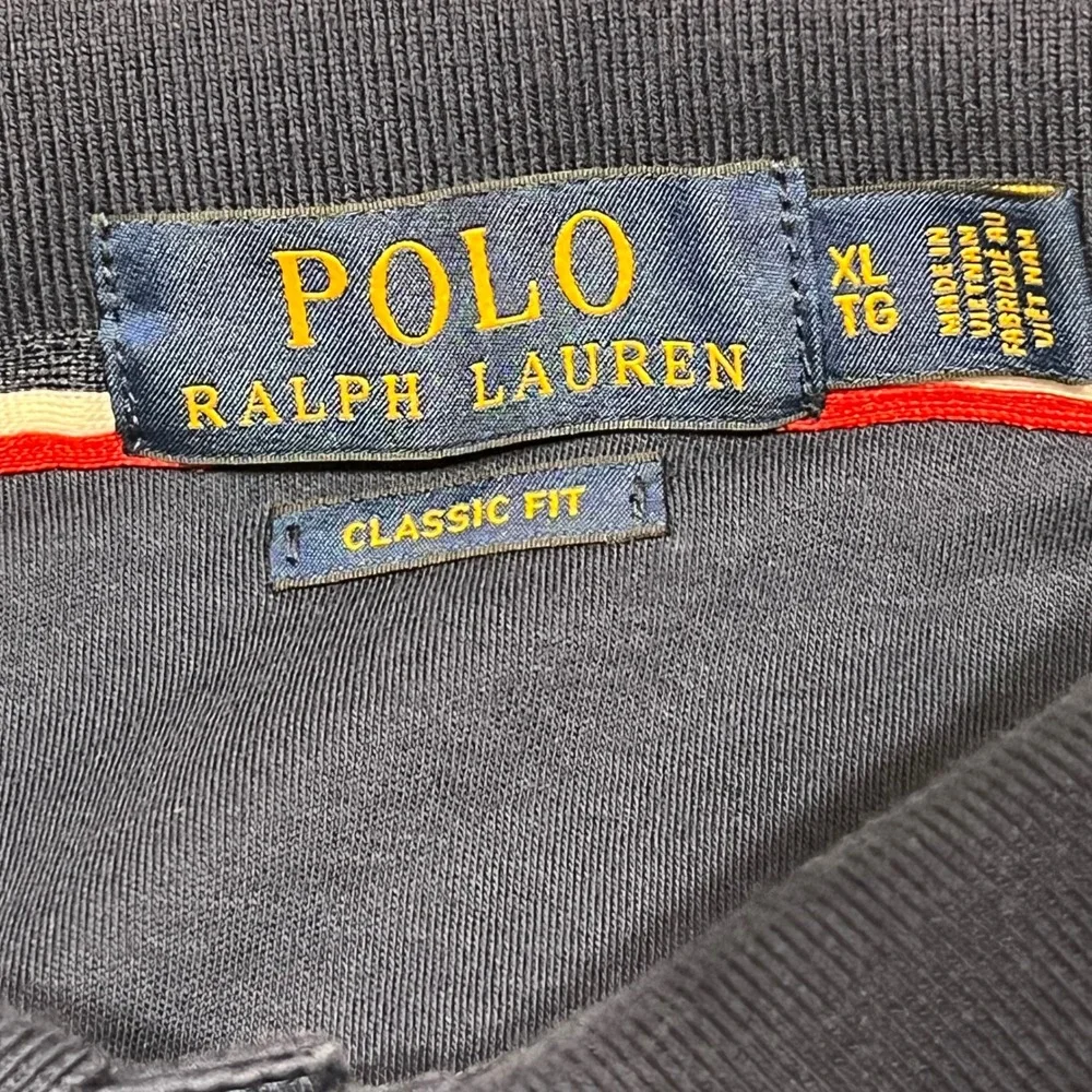 Polo Ralph Lauren Classic Fit Navy Blue Mens Polo Shirt XL Red Pony Logo‎